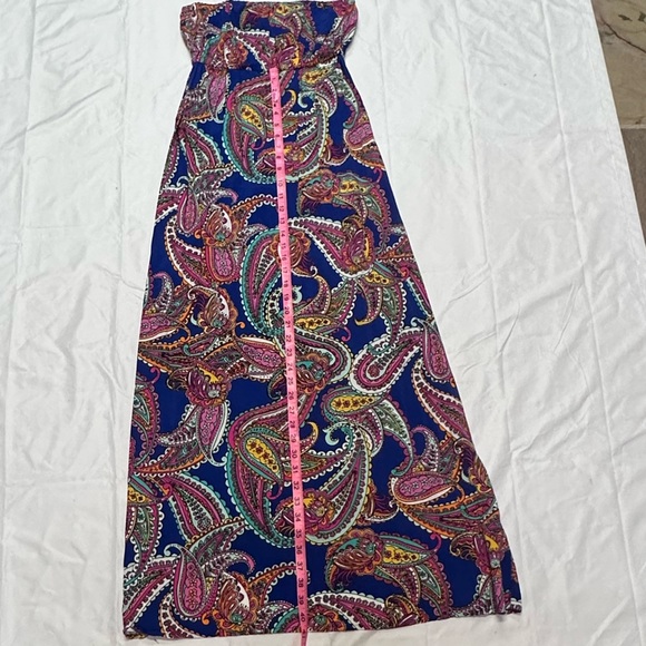 Banana Republic Strapless Ladies Modest Paisley Maxi Dress Size 4 EUC - Picture 9 of 14